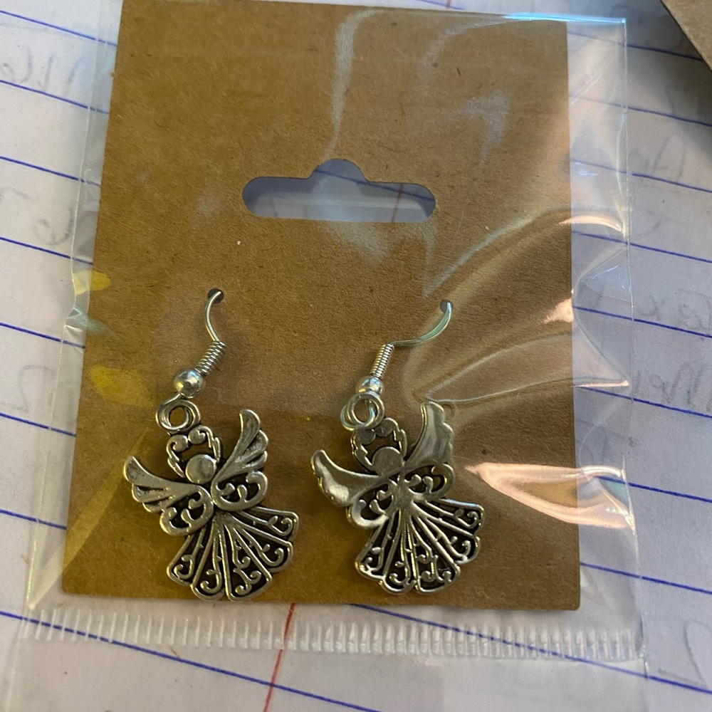 Silver Angel earrings